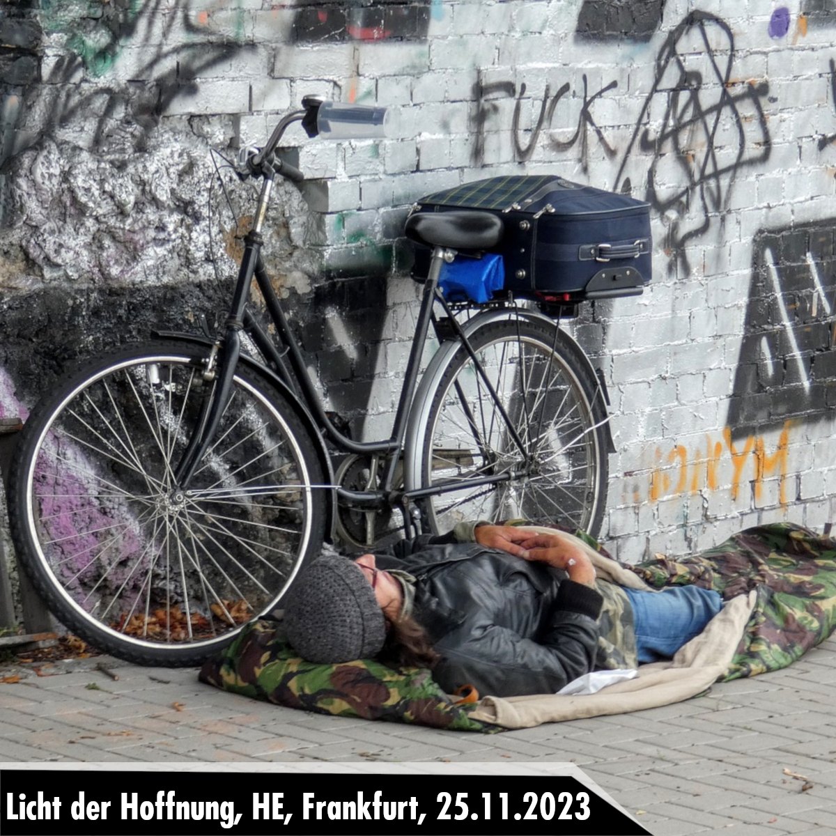 Licht der Hoffnung – Ein-Mann-Aktion in Frankfurt